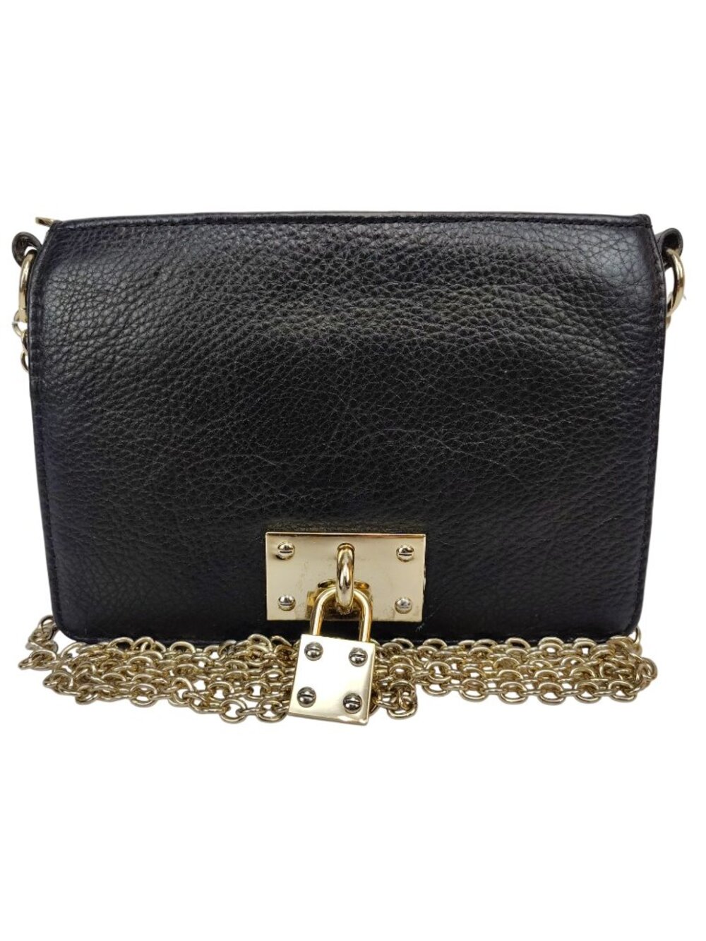 DKNY Black Mini Faux Leather & Faux Padlock Shoulder Bag/Crossbody-NWOT